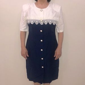 Royal Blue & White Dress
